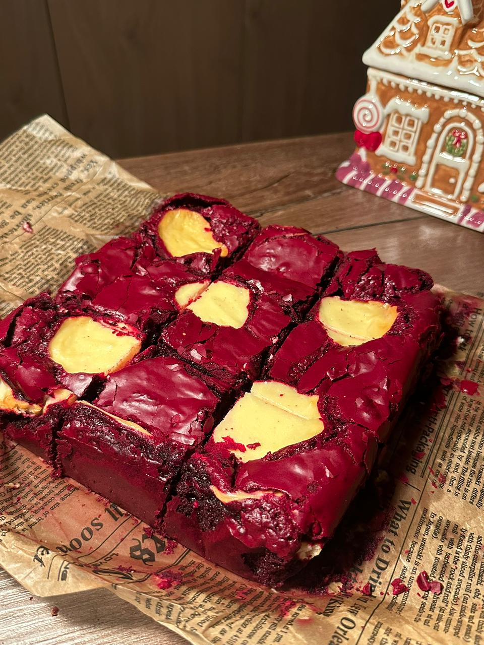 Fudgy Red Velvet Brownies with Vanilla Cheesecake Swirl