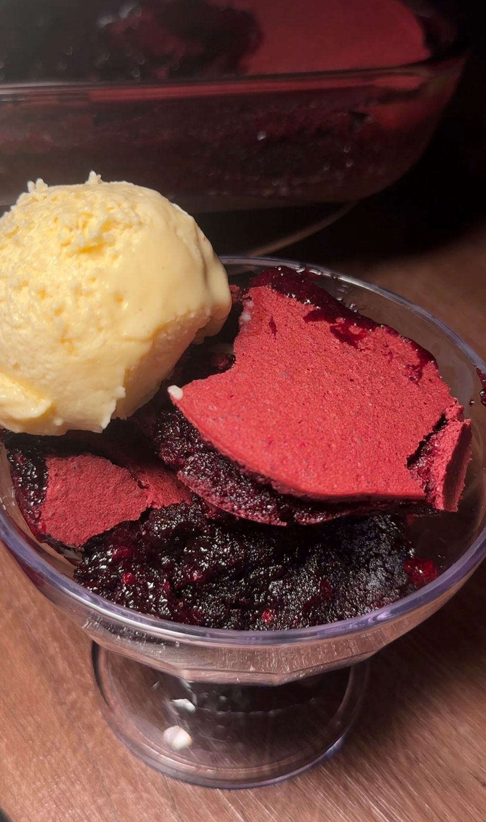 Molten Red Velvet Brownie Pudding