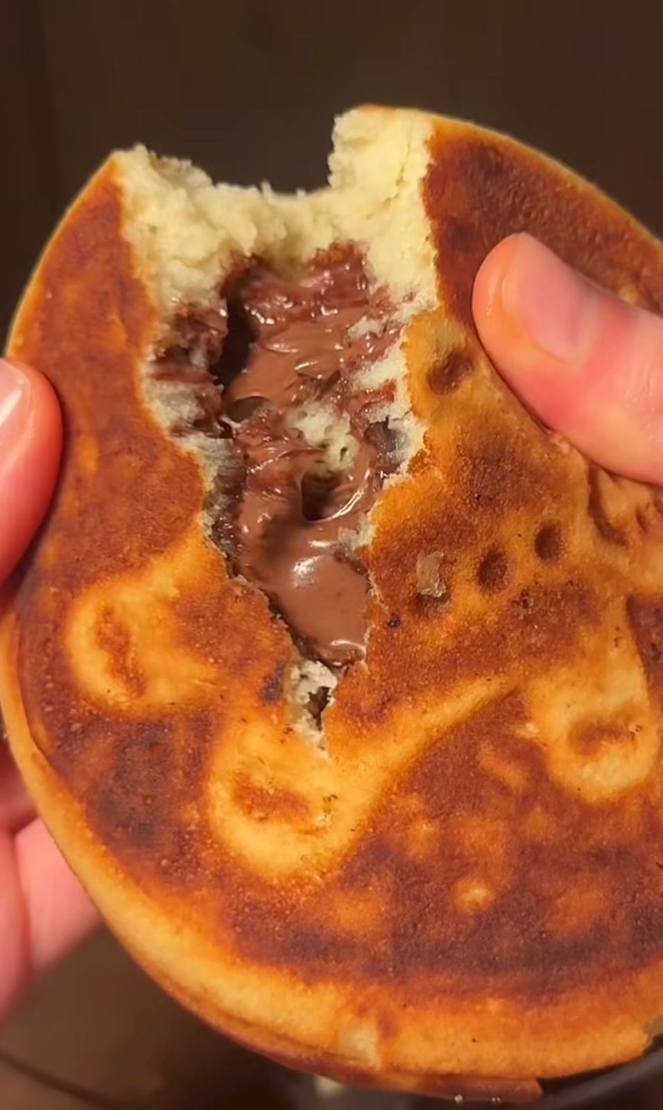 Golden Fluffy Nutella Pancakes