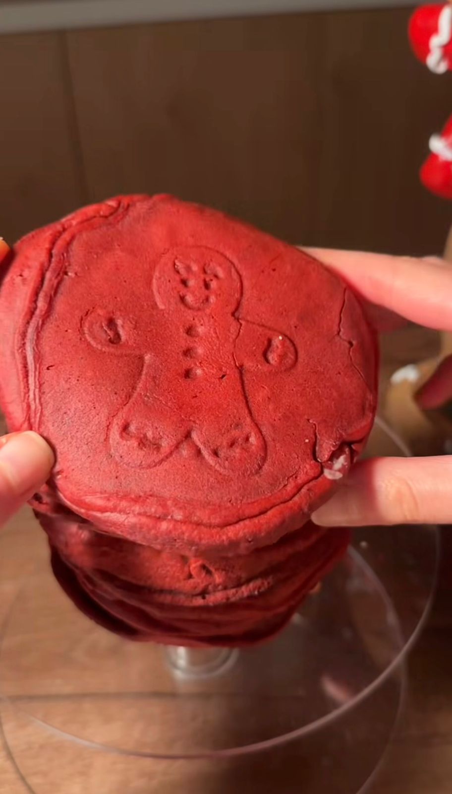 Thick Red Velvet Fluffy Stuffed Pancakes