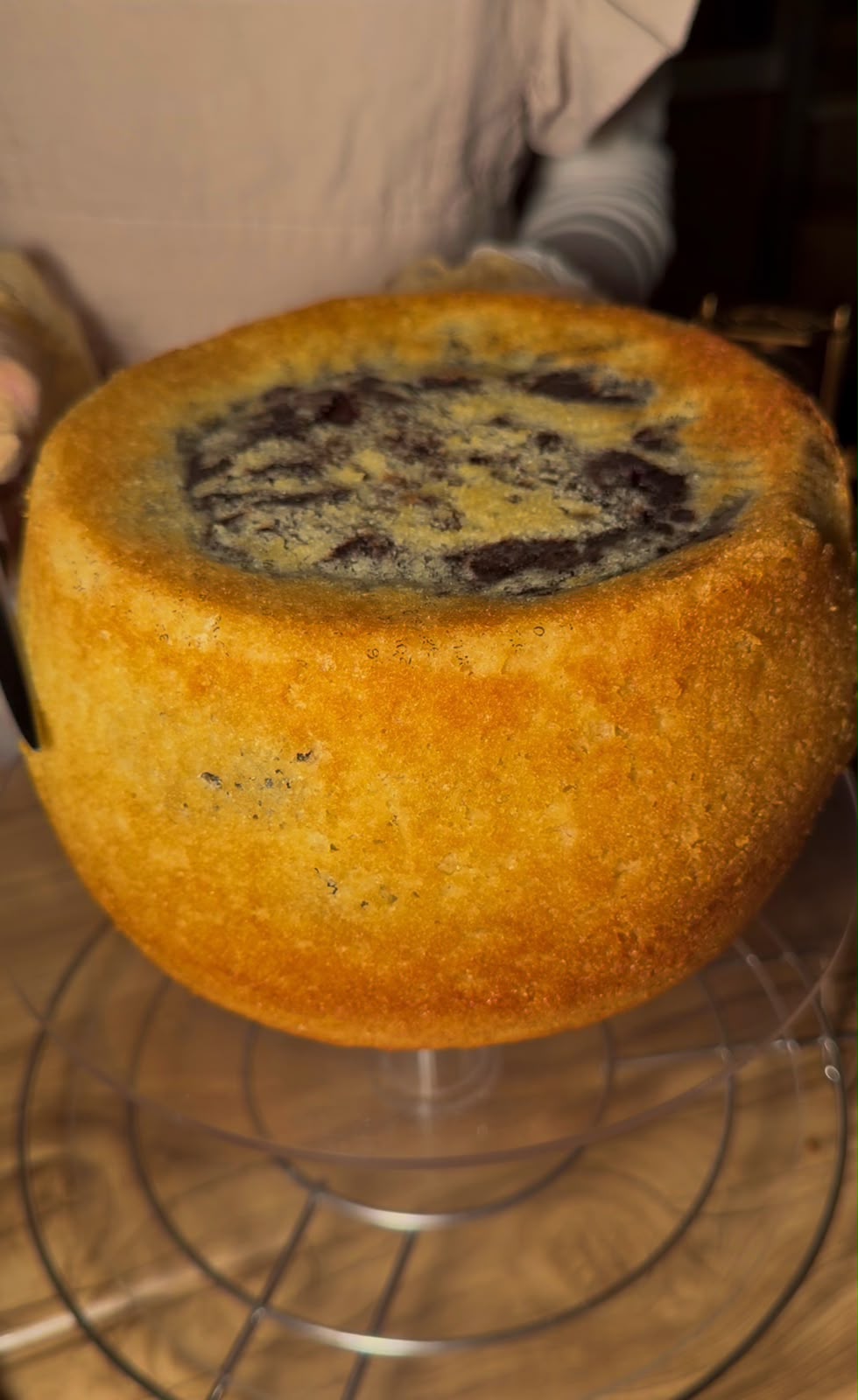 Brownie Fudge-Filled Vanilla Cake
