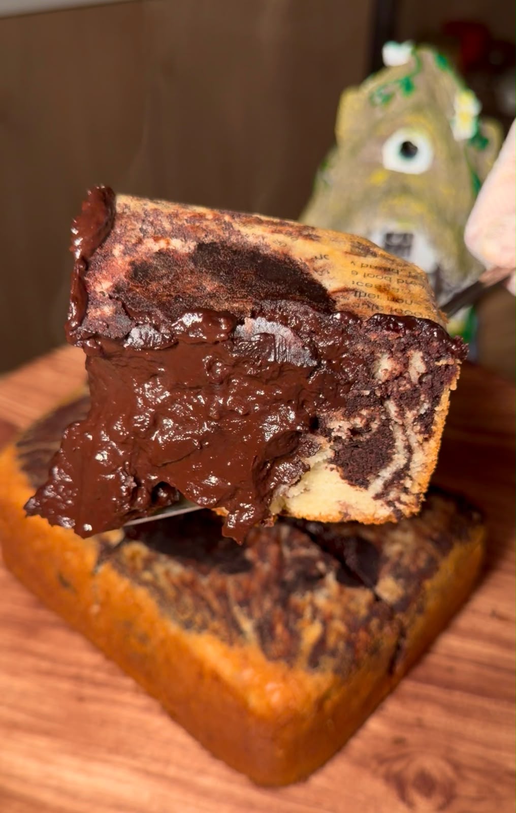 Chocolate Brownie Fudge-Filled Marble Cake