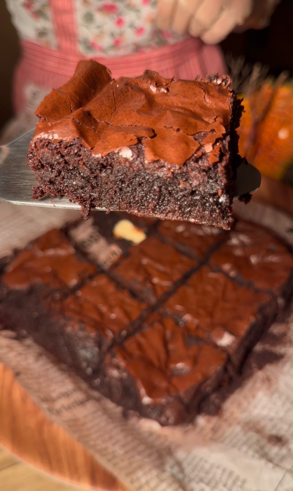 White Truffle Fudge-Stuffed Crinkle Brownies.
